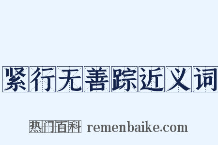 紧行无善踪近义词是什么意思的图片